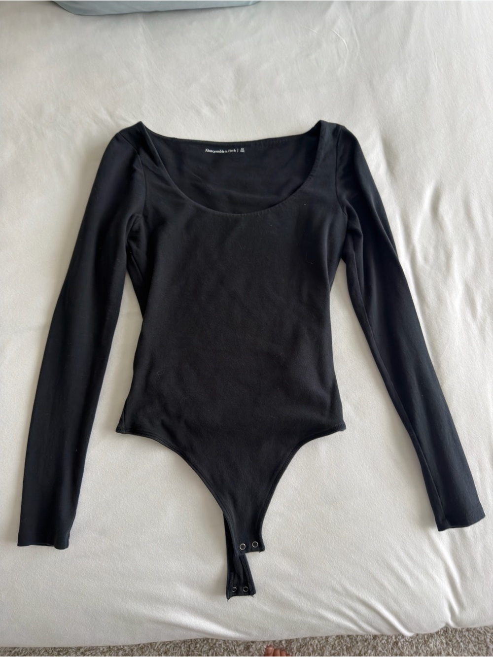 Abercrombie & Fitch Long-Sleeve Scoop Bodysuit Black XS